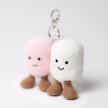 JELLYCAT Pluszowe wesołe pianki | Breloczek 15cm - PINK & WHITE MARSHMALLOWS