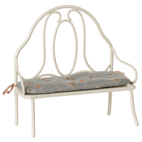 MAILEG Metalowa ławka dla myszek i królików 19cm - VINTAGE OFF WHITE