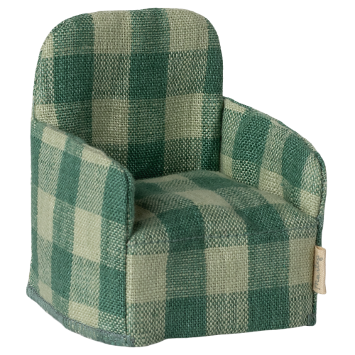 MAILEG Fotel dla myszek 6cm - GREEN CHECK