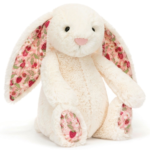 JELLYCAT Pluszowy króliczek z kwiecistymi uszami 31cm - KREMOWY BERRY