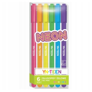 YN-TEEN Kolorowe długopisy żelowe 6sz - NEON