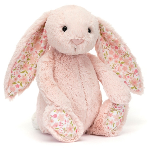 JELLYCAT Pluszowy króliczek z kwiecistymi uszami 31cm - PUDROWY RÓŻ CHERRY