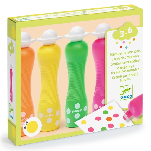 DJECO Markery stempelkowe 4 kolory - NEONOWE