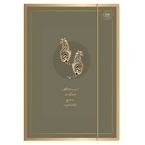 SATIN GOLD Teczka z gumką A4 - BLOSSOM OLIVE