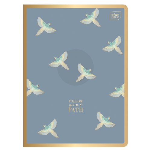 SATIN GOLD Zeszyt A5 kratka 60 - METALLIC FOLLOW YOUR PATH