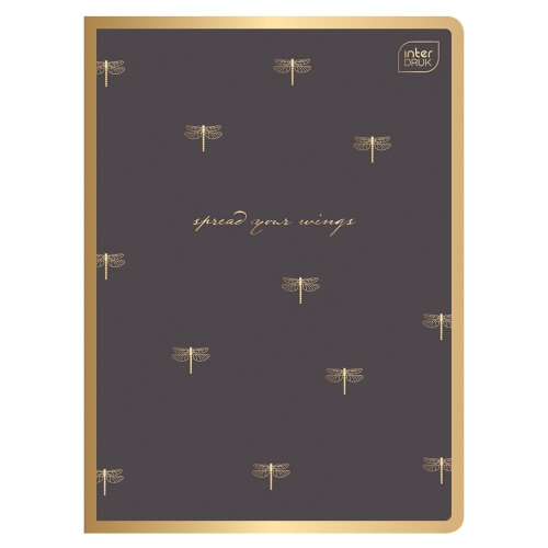 SATIN GOLD Zeszyt A5 kratka 96 - METALLIC SPREAD YOUR WINGS