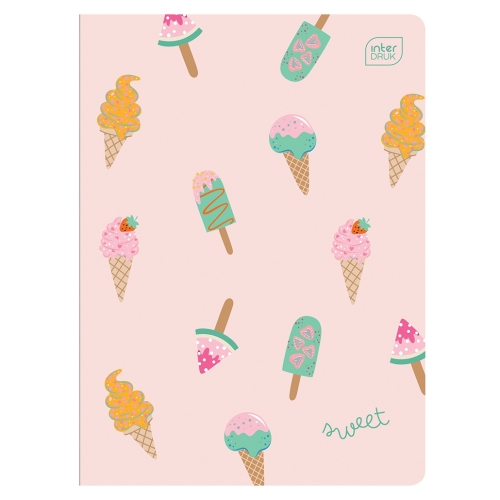 SWEET Zeszyt A5 kratka 32 - ICE CREAMS