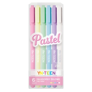 YN-TEEN Długopisy żelowe 6 kolorów - PASTEL