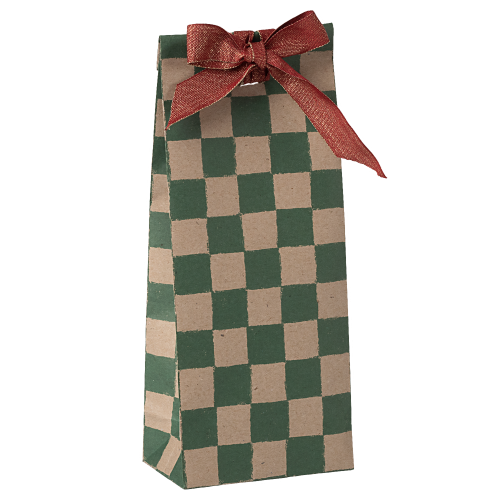 MAILEG Torebka prezentowa papierowa - CHECKER GREEN MINI
