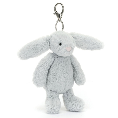 JELLYCAT Pluszowy króliczek | Breloczek 18cm - SREBRNY
