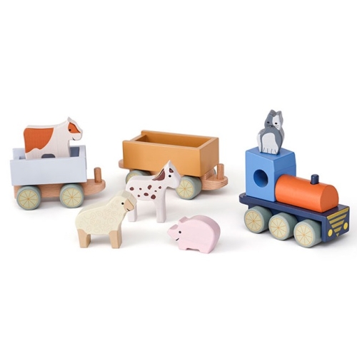 Kid's Concept - Drewniany pociąg - farma - AIDEN
