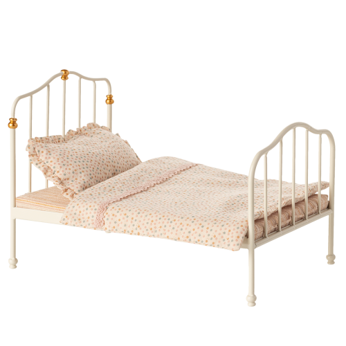 MAILEG Metalowe łóżeczko 13cm - OFF WHITE