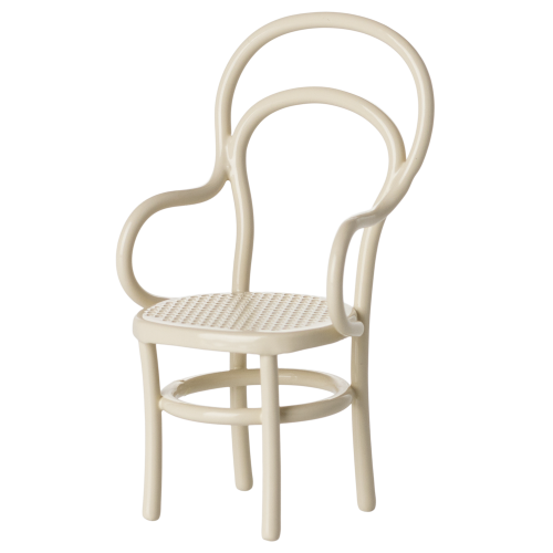 MAILEG Metalowe krzesło dla myszek 8,5cm - VINTAGE OFF WHITE