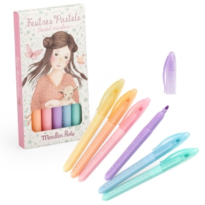 MOULIN ROTY Zestaw 6 mazaków pastelowych - LES ROSALIES