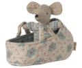 MAILEG Myszka dzidziuś w nosidełku - BABY in CARRY COT BLUE