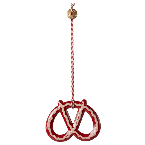MAILEG Zawieszka świąteczna metalowa - ORNAMENT PRETZEL paski