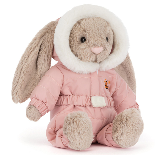 JELLYCAT Pluszowy króliczek w kombinezonie zimowym 31cm - BEŻOWY