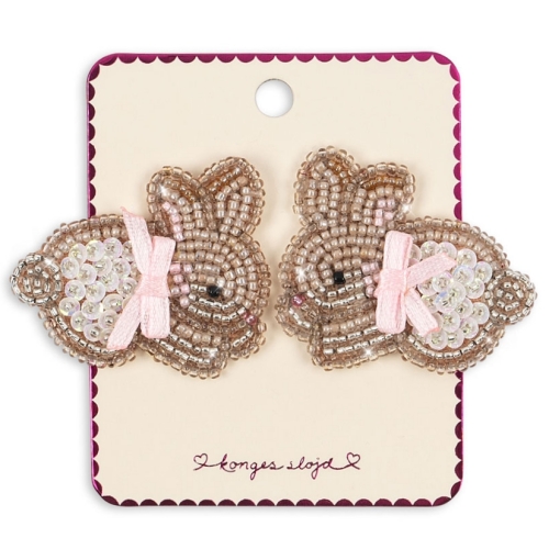 KONGES SLOJD Spinki do włosów z króliczkami - BEADED BUNNY