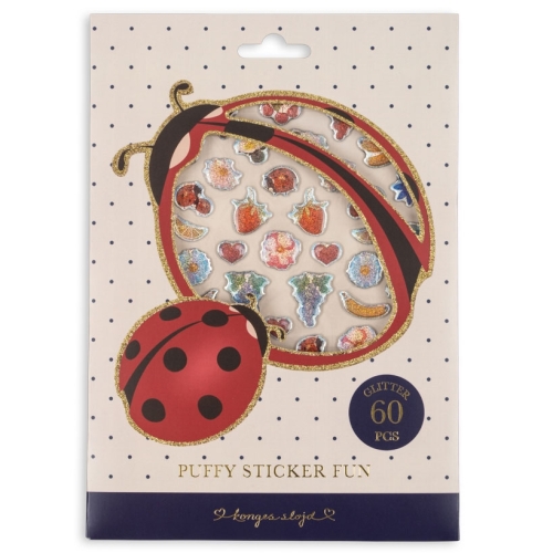 KONGES SLOJD Wypukłe naklejki biedronka - PUFFY STICKERS LADYBUG