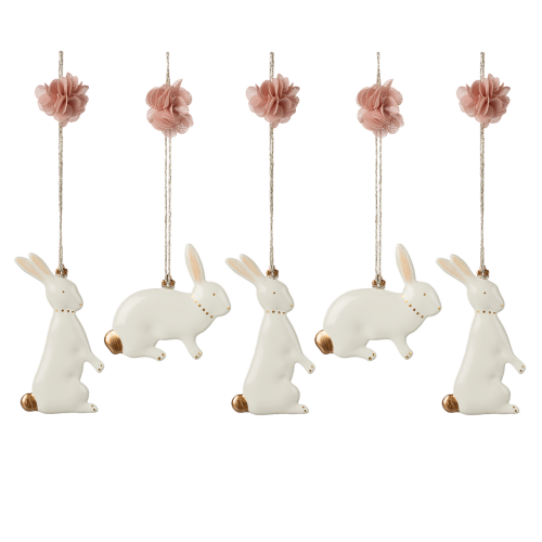MAILEG Zawieszki metalowe 5 szt. w pudełku - EASTER BUNNY