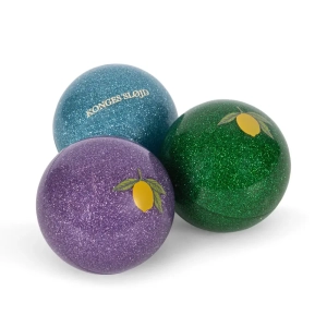 KONGES SLOJD Brokatowe piłki 3szt - LEMON BLUE