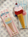 KONGES SLOJD Grzebień do włosów z acetatu - ICE CREAM AMOUR PINK