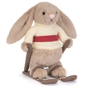 JELLYCAT Pluszowy króliczek na nartach 20cm