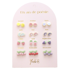 YUKO B. Kolczyki dla dzieci - „ROK POEZJI” OWOCE