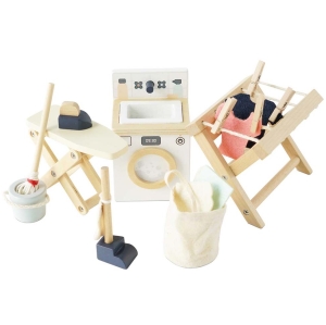 LE TOY VAN Drewniane mebelki do domku dla lalek  zestaw - PRALNIA