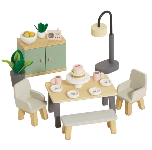 LE TOY VAN Drewniane mebelki do domku dla lalek - JADALNIA DAISYLANE