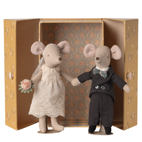 MAILEG Myszki mąż i żona | nowożeńcy | para młoda 16cm - WEDDING MICE