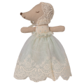 MAILEG Myszka dzidziuś w sukience do chrztu - BABY SLEEPY-WAKEY MINT