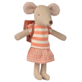 MAILEG Myszka rowerzystka 13cm - TRICYCLE BIG SISTER CORAL