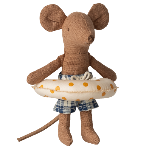 MAILEG Myszka plażowa z kołem 11cm - BEACH MOUSE LITTLE BROTHER