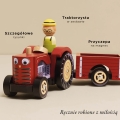 LE TOY VAN Drewniany Traktor z Przyczepą