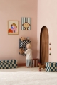 Kid's Concept - Pufa ze schowkiem w szachownicę - 30 cm, check teal