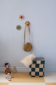 Kid's Concept - Pufa ze schowkiem w szachownicę - 30 cm, check teal