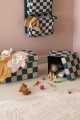 Kid's Concept - Pufa ze schowkiem w szachownicę - 30 cm, check teal