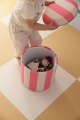 Kid's Concept - pufa cylindryczna ze schowkiem, różowa