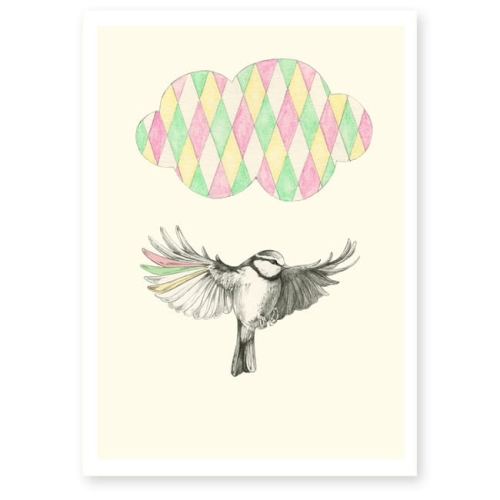 Plakat A4 - OISEAU ET NUAGE