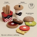 LE TOY VAN Drewniany zestaw 3w1 hamburger frytki napój