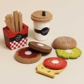 LE TOY VAN Drewniany zestaw 3w1 hamburger frytki napój