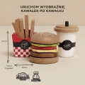 LE TOY VAN Drewniany zestaw 3w1 hamburger frytki napój