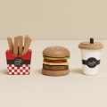 LE TOY VAN Drewniany zestaw 3w1 hamburger frytki napój