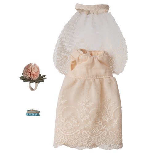 MAILEG Ubranko dla myszki mamy 15cm | suknia ślubna - WEDDING DRESS