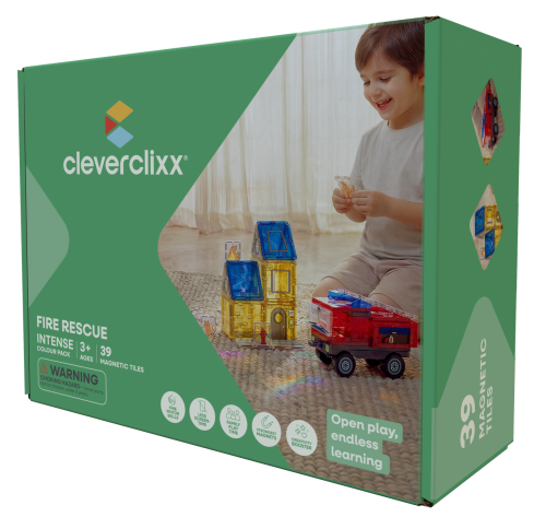 CLEVERCLIXX - klocki magnetyczne Fire Rescue Pack Intense - 39 el.