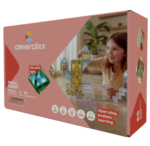 CLEVERCLIXX - klocki magnetyczne Magic Forest Pack Pastel - 65 el.