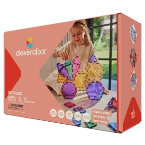Cleverclixx - Klocki magnetyczne Geo Pack Pastel - 45 el.