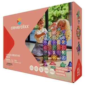 Cleverclixx - Klocki magnetyczne Large Creative Pack Pastel - 125 el.