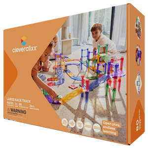 Cleverclixx - Klocki magnetyczne Large Race Track Pastel - 80 el.
